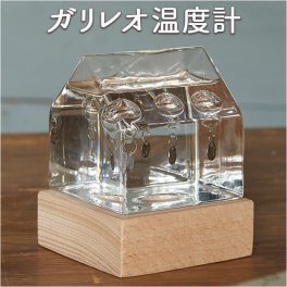 ガラスフロート温度計 通販 ハウス ガリレオ温度計 インテリア温度計 温度計 ガリレオサーモメーター 北欧 サイエンス ガラス 科学 浮き球 ガラス球 木製 家 インテリア ナチュラル おしゃれ