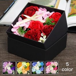  ソープフラワー スクエアボックス 正方形 全5色 （箱・リボン付き）【ソープ】 【造花】 【箱】 【ギフト】 【プレゼント】 【誕生日】 【記念日】 【クリスマス】 【母の日】 【ホワイトデー】 【敬老の日】 【お祝い】 【結婚式】 【ウェディング】 【出産祝い】 【内祝い】 【発表会】 【入園】 【入学】 【卒業】 【成人式】 【古希】 【還暦】