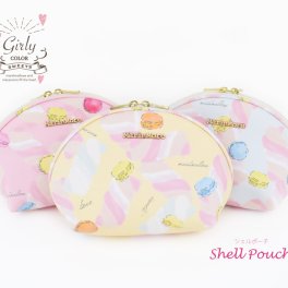 マカロン柄 日本製 シェルポーチ サニタリーポーチとして使える marie more かわいい ナチュラル 色どり 愛され女子 万能 プレゼント メアリーモア ピンク イエロー ブルー mm-0047ma #olt21SS