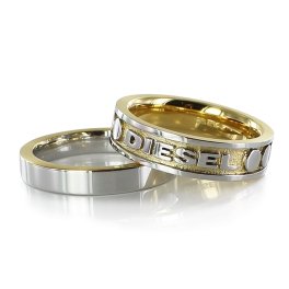 ディーゼル 指輪 メンズ 父の日 ブランド おしゃれ ステンレス 2連 ダブルリング 16号～20号 シルバー ゴールド シンプル 誕生日プレゼント 男性 プレゼント ファッションリング 彼氏 男子 男友達 DIESEL 成人 卒業 入学