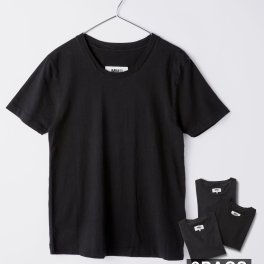 エムエム6 MM6 S52GC0189 S24405 Tシャツ レディース トップス 3枚セット メゾンマルジェラ 半袖 カットソー パックT ラウンドネック カジュアル シンプル 春夏 コットン 綿 無地 ブラック S M L