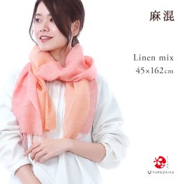 本物の桜で染めたリネンストール