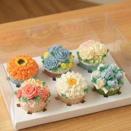 NEW　カップケーキ 　マフィン　花B　6種類 ギフト　母の日　お祝い お礼 スイーツ スイーツギフト 洋菓子 バレンタイン 誕生日プレゼント　お取り寄せ　ギフト　外箱あり　冷凍　