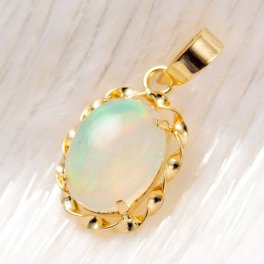 【大人気♪】18金 ネックレス ペンダント トップ 【天然石オパール】レディース オパール 天然石 K18 18K イエローゴールド