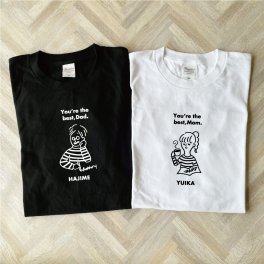 お名前入り ペアTシャツ(best,Dad＆Mom) 名入れ 父の日 母の日 敬老の日 誕生日 結婚祝い  還暦 敬老の日 名前入り 家族 夫婦 親子 カップル ファミリーデザイン お揃い  ペアtシャツ ペアルック tシャツ 親子コーデ リンクコーデ マタニティフォト 結婚記念 プレゼント ギフト ペアギフト クリスマスプレゼント