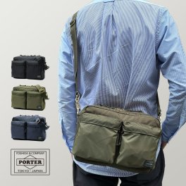 ポーター フォース ショルダーバッグ(S) 855-05457 吉田カバン PORTER メンズ レディース 斜めがけ ショルダー 軽量 軽い 横型 ナイロン 大人 ブランド ミリタリー シンプル カジュアル コンパクト ポケット B5 旅行 トラベル 日本製 ギフト プレゼント 父の日 母の日