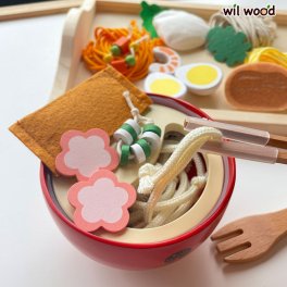 ままごと めん料理セット  | 誕生日プレゼント   3歳 4歳 5歳 女の子 男の子 誕生日 プレゼント おもちゃ  木のおもちゃ 木製玩具 ままごとセット  WOODY PUDDY ウッディプッディ G05-1241