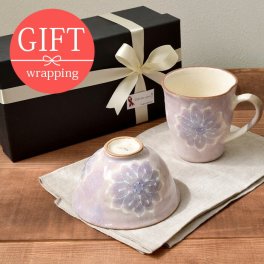 お茶碗 + マグカップ ギフト 淡彩花 美濃焼 送料込み  ギフト 贈り物 プレゼント 食器セット ご飯茶碗 お茶わん 茶わん カップ コップ 一人暮らし祝い 和食器 おしゃれ 箱入り 内祝い 引っ越し祝い 長寿