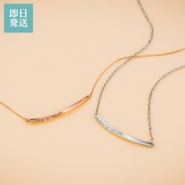 【送料無料】 ペアネックレス 2本セット ダイヤモンド ステンレス ツイスト ひねり メッセージ 両吊り シンプル ピンク＆シルバー サージカルステンレス316L アレルギーフリー アクセサリー ジュエリー プレゼント ギフト 記念日 white clover ホワイトクローバー 即日発送