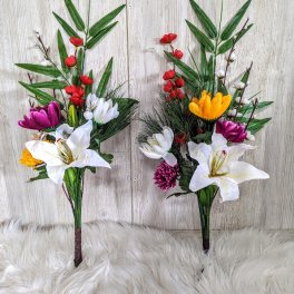 造花　お正月向け仏花　　松竹梅仏花　　お墓花　お仏壇花　2ｐｃセット　送料無料