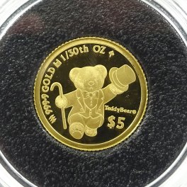 純金コイン金貨K24テディベア金貨 24金（K24） 1/30oz ＄5 2026年限定品 専用ケース保証書付き