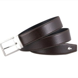 LACOSTE ベルト ダークブラウン 商品35×1100mm、金具：ピン式、調整可（最大ウエスト約100cmまで対応）