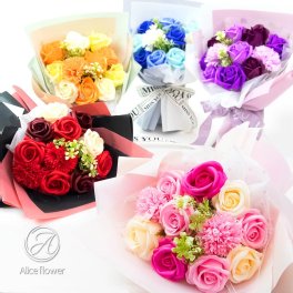 ソープフラワー 花束 ソープフラワーギフト 花 お花 造花 ギフト ムーンダスト カーネーション そのまま飾れる ブーケ ボリューム アレンジメント オシャレ 還暦 結婚式 電報 結婚記念日 退職祝い バラ 薔薇 ミニブーケ 米寿 ミニバラ 2026 かわいい ギフト 