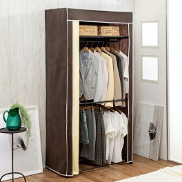 クローゼットハンガー ハンガーラック カバー付き 幅90cm 選べる2タイプ 上下棚タイプ 2段掛けタイプ 洋服 収納 洋服掛け 洋服ラック　送料無料