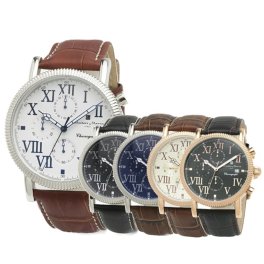 【選べる5モデル】【国内正規品】サルバトーレマーラ 腕時計 手表 メンズ 父の日 レトロ風 玉ねぎリューズ クロノグラフ 型押し レザー ローマ数字 SM19109 ビジネス 男性 時計 誕生日 ギフト お洒落 成人 卒業 入学