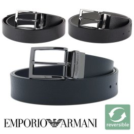 エンポリオアルマーニ メンズベルト リバーシブル EMPORIO ARMANI ブランド ベルト メンズ ブラック グレー ダークネイビー Y4S195 YLO8J 選べる3カラー 【ラッピング無料 誕生日 お祝い プレゼント ギフト 贈り物】 送料無料
