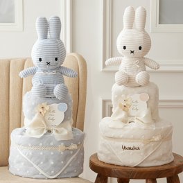 【おむつケーキ】コーデュロイミッフィー プレシャスタオルおむつケーキ | 出産祝い miffy ミッフィー 男の子 女の子 オムツケーキ 定番 赤ちゃん ぬいぐるみ ギフト プレゼント 贈り物 BON TON TOYS ボントントイズ