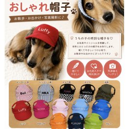 大人気わんちゃんのお名前入り帽子 ドッグウエア　犬の帽子　帽子　犬の服　わんこ　名前入り　ペットウェア　オリジナル　犬
