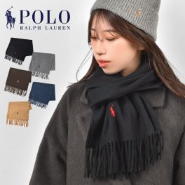 マフラー POLO RALPH LAUREN ポロ ラルフローレン レディース メンズ マフラー おしゃれ ウール100% ブランド シンプル イタリア製 ポニー 刺繍 黒 グレー ネイビー ブラウン チャコール クリスマス ホワイトデー プレゼント ギフト 防寒 通勤 通学 無地 ワンポイント 大人