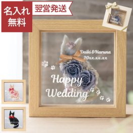 【 送料無料 】【 名入れ フレーム入り 猫 フラワー 】 名前入り 結婚祝い 猫好き プレゼント 人気 猫グッズ おしゃれ 誕生日 女性 ギフト 花 プリザーブドフラワー ねこ 名入り インテリア 雑貨 かわいい ネコ モチーフ 記念日