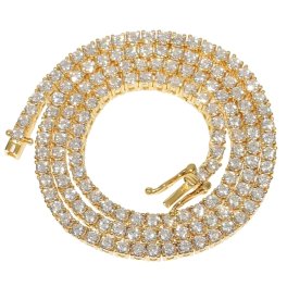 ３ｍｍモアサナイト ネックレス ゴールド Moissanite テニスネックレス .925Silver 18K 幅３mm ４５ｃｍ／５０cm 14.5カラット メンズ レディース GRA証明書付