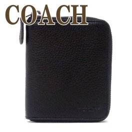 コーチ 財布 メンズ 二つ折り財布 COACH レザー ブラック黒 ラウンドファスナー 91632QBBK ブランド 人気