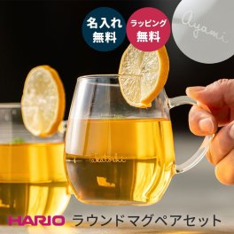 名入れ ハリオラウンドマグ 2個 セット HARIO ハリオ コーヒーカップ コップ ペア 結婚祝い マグカップ 耐熱 電子レンジ OK コーヒー ギフト 誕生日 内祝い お家カフェ 耐熱ガラス 日本製 プレゼント 名入れ無料 ギフト 父の日 2026 プレゼント