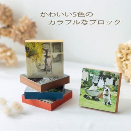 【うちの子】 木製 フォトブロック5ケセット 写真プリント フォトフレーム 天然木 写真立て 縦横兼用 ペット写真 犬猫 家族写真 ニューボーン 子ども 記念日 誕生日 お祝い プレゼント インテリア ≪うちの子フォトブロック5ケセット≫ラッピング対応