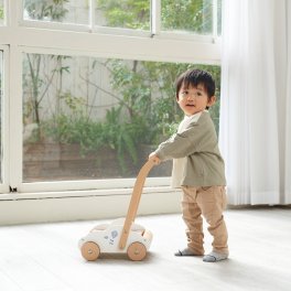 木のおもちゃ エデュケーショナル ベビーウォーカー ブルー レーベルレーベル 【ギフト対応無料】【送料全国一律850円（離島は除く）】 手押し車 カタカタ おしぐるま ハンドカー 赤ちゃん ベビー 子供 男の子 女の子 1歳 誕生日 プレゼント ギフト かわいい 人気 エデュテ edute