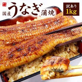 訳あり 国産うなぎ長蒲焼き1kg！身が崩れたりサイズが不均一の訳あり品 送料無料 （ギフトお歳暮 お年賀 誕生日 プレゼント グルメ 御祝 内祝 土用の丑の日）〈ue1〉[[訳ありウナギ蒲焼き500g-2p]