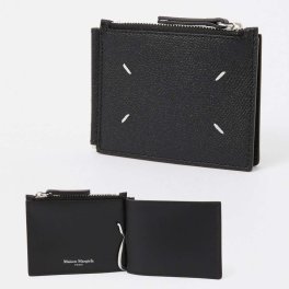 メゾン マルジェラ MAISON MARGIELA SA1UI0018 P4745 二つ折り財布 メンズ 財布 ミニ財布 小銭入れ レザー マネークリップ 本革 ウォレット スリム ロゴ 4ステッチ プレゼント コンパクト ギフト ブランド お祝い 記念 WALLET SLIM 2 PINCER ブラック