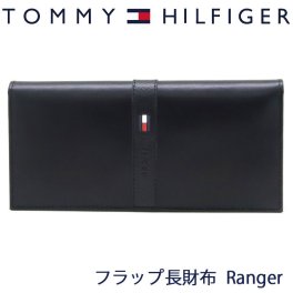 トミーヒルフィガー 長財布 TOMMY HILFIGER トミー 財布 Ranger メンズ ブラック フラップ かぶせ蓋 見開き 31TL19X001 BLACK 【ラッピング無料 誕生日 お祝い プレゼント ギフト 贈り物】 送料無料