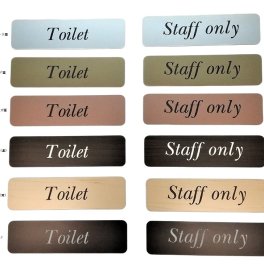 【アクリル製】プレート 新デザイン！カラー6色 STAFF ONLY/TOILET 二層板 レーザー彫刻 薄い 軽い【屋外使用可】