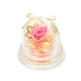 誕生石カラー 10月 ピンクトルマリン プリザーブドフラワー ドームアレンジ メッセージカード付 お花ソムリエ フラワー 