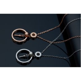 ペアネックレス ステンレス 【二連リング ネックレス ペア】 シンプル チェーン 革紐付き ペンダント 誕生日プレゼント 記念日 プレゼント 彼氏 彼女 男性 女性 カップル クリスマス ホワイトデー バレンタインsg0169【送料無料】