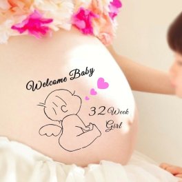 マタニティシール【送料無料】マタニティフォトシール マタニティペイントシール ベリーペイントシール welcome Baby タトゥーシール ボディシール 天使 羽 赤ちゃん ロゴ 贈り物