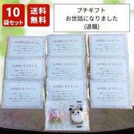 プチギフト 10袋セット 金平糖＆アニマルヨーチ お世話になりました 退職メッセージ メッセージカード メール便 送料無料 ギフト お礼 お配り用 プレゼント 退職 職場 異動 こんぺいとう 育休 産休 挨拶  食品 お菓子