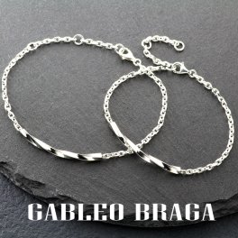 ペアブレスレット シルバー925 sv925 大人 カップル シンプル 名入れ 刻印無料 2個セット ブランド BRAGA おしゃれ かっこいい