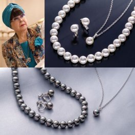 桂由美プロデュース Rose Yumi Rose シェルパール特別セット ネックレス ペンダント イヤリング　ウエディング 冠婚葬祭 アクセサリー 日本製 卒園式 卒業式 入園 入学式　送料無料
