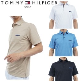 トミーヒルフィガー ゴルフ メンズ 凹凸ロゴジャガード 半袖シャツ TOMMY HILFIGER GOLF THMA413 2024年春夏モデル お誕生日祝い お祝い 記念品 お父さん 父の日 彼氏 男性 30代 40代 50代 60代  還暦祝い 敬老の日 人気プレゼント プレゼント