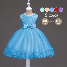 子供ドレス ノースリーブ 結婚式 プリンセス 発表会  かわいい ひざ丈 ピンク 緑 紫 青 赤 80 90 100 110 120 130 140 150 160 パーティー 七五三