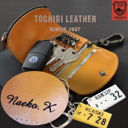 キーケース 栃木レザー  4連 レザー 財布 小銭入れ 本革 ナンバープレートキーホルダー 4連キーケース 可愛い キー ケース メンズ レディース 小銭 入れ 小銭入れ付き 財布 一体 カード も 入る が 札 お札 スマートキーケース 名入れ 名前入り プレゼント