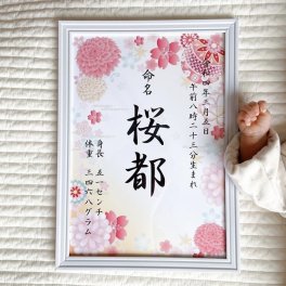 【送料無料・お急ぎ対応可】選べる12種！世界に一つだけの命名書【そのまま渡せるラッピング♪】オーダーメイド 記念日 出産祝い ベビー 誕生日 両親 シンプル 名入れ 一生の宝物 内祝い お七夜 初節句 お宮参り 成長記録 記念写真 赤ちゃん