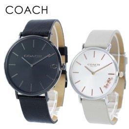 コーチ ペアウォッチ 腕時計 手表 カップル ペア プレゼント シンプル 革ベルト ブランド ギフト 男性 女性 誕生日 夫婦 両親記念日 還暦祝い ブラック ライトグレー 成人 卒業 入学