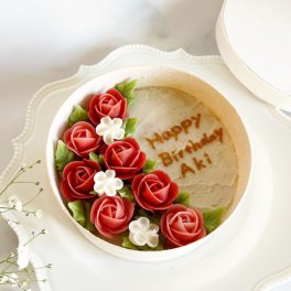 花屋が作るフラワーおはぎ推しカラー 赤 レッド 和菓子  誕生日 お祝い ギフト