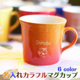 名入れ マグカップ 選べるカラー全6色 カラフル 誕生日 お祝い 結婚祝 プレゼント 名入れ マグカップ 名前入り mug cup 誕生日プレゼント名入れギフト 結婚祝い 誕生日祝い 送料無料