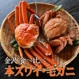 【送料無料】 石川県 直送 加能ガニ1杯（約700～800g）×毛がに約（600～700g）×1杯 合計２杯入りセット 本ずわいがに オス 毛ガニ セット 食べ比べ 北陸 加能蟹 毛蟹 かに カニ 石川 金沢 能登 ギフト 雄 雌 お歳暮 御歳暮 ご贈答 お正月 産地直送 お取り寄せ グルメ こっぺ 国産 ボイル 姿 蟹みそ 蟹