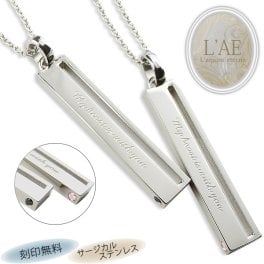 【レーザー刻印対応】ペアネックレス アクセサリー ペンダント サージカルステンレス ジルコニア ブラック ピンク メンズ レディース【送料・刻印無料】