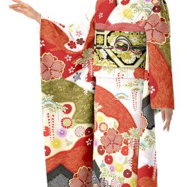 振袖 着物 日本製 フルセット 仕立て上がり 8点セット 洗える ポリエステル Ｄ- 2　成人式 謝恩会 結婚式 卒業式