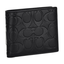 コーチファクトリー COACH FACTORY アウトレット 財布 二つ折り財布 折りたたみ財布 小銭入れ付き CX139 QB BK メンズ ブラック